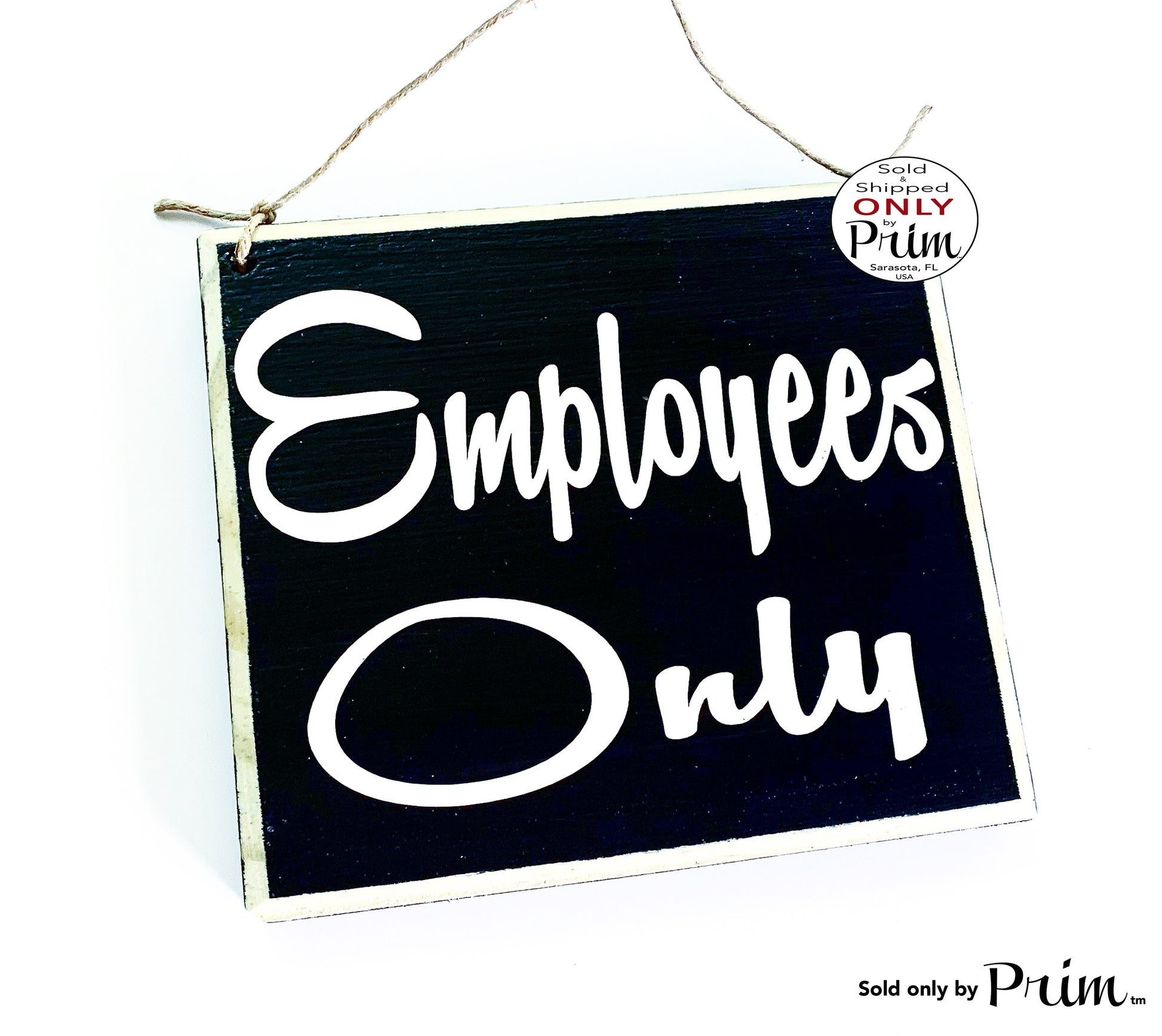 8x8 Employees Only Staff Custom Wood Sign | Office Volunteer Staff Shop Boutique Spa Do Not Enter Private No Entry Door Plaque