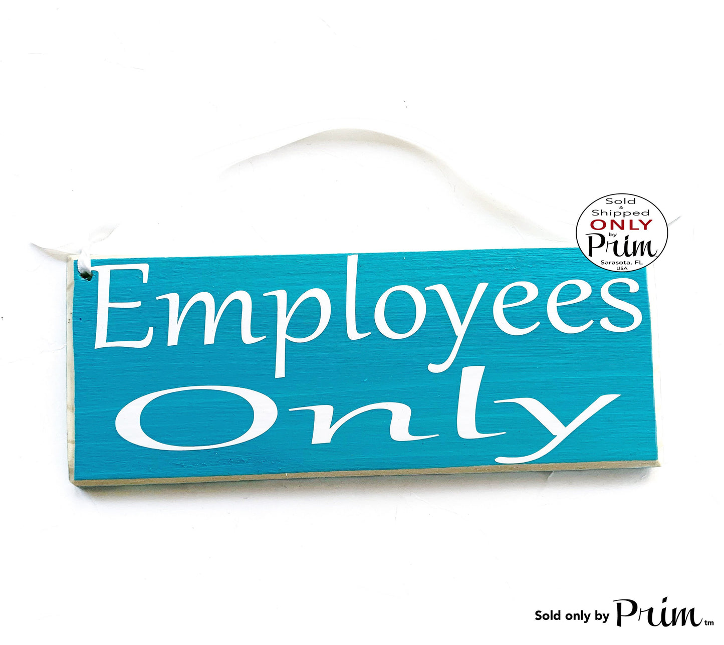 10x4 Employees Only Custom Wood Sign | Salon Shop Business Office Staff Only Do Not Enter Private No Entry Wall Decor Hanger Door Plaque
