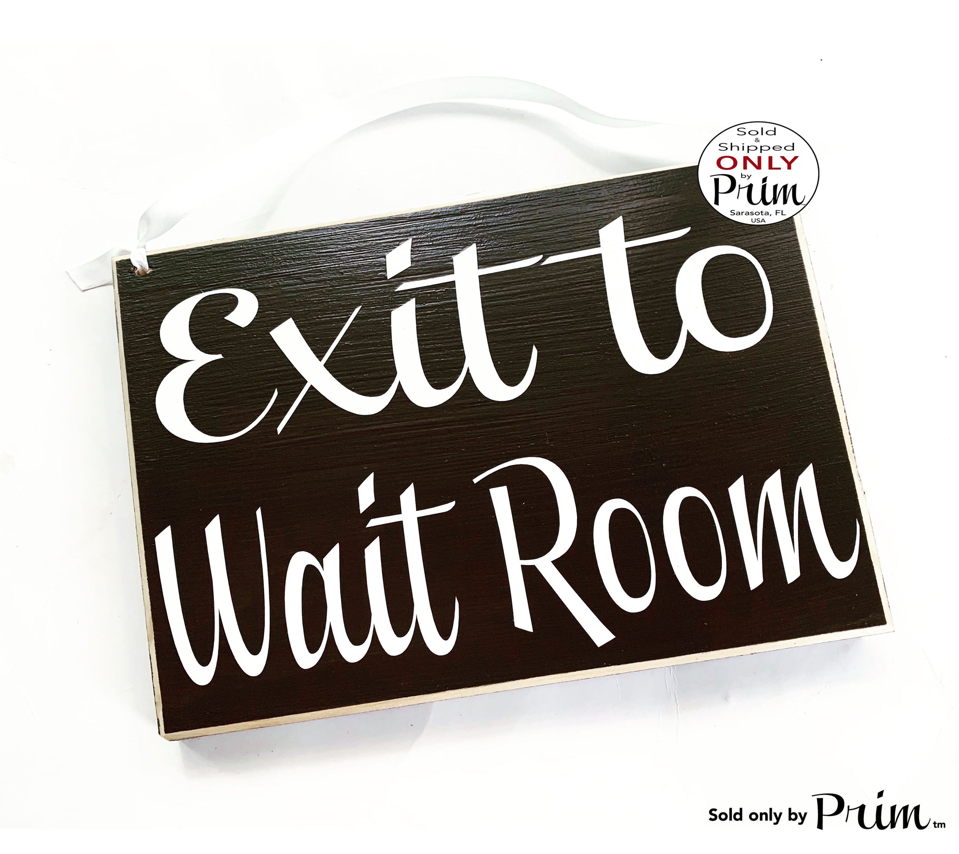 10x8 Exit to Wait Room Custom Wood Sign No Entry Business Office Spa Do Not Enter Private Exit Only