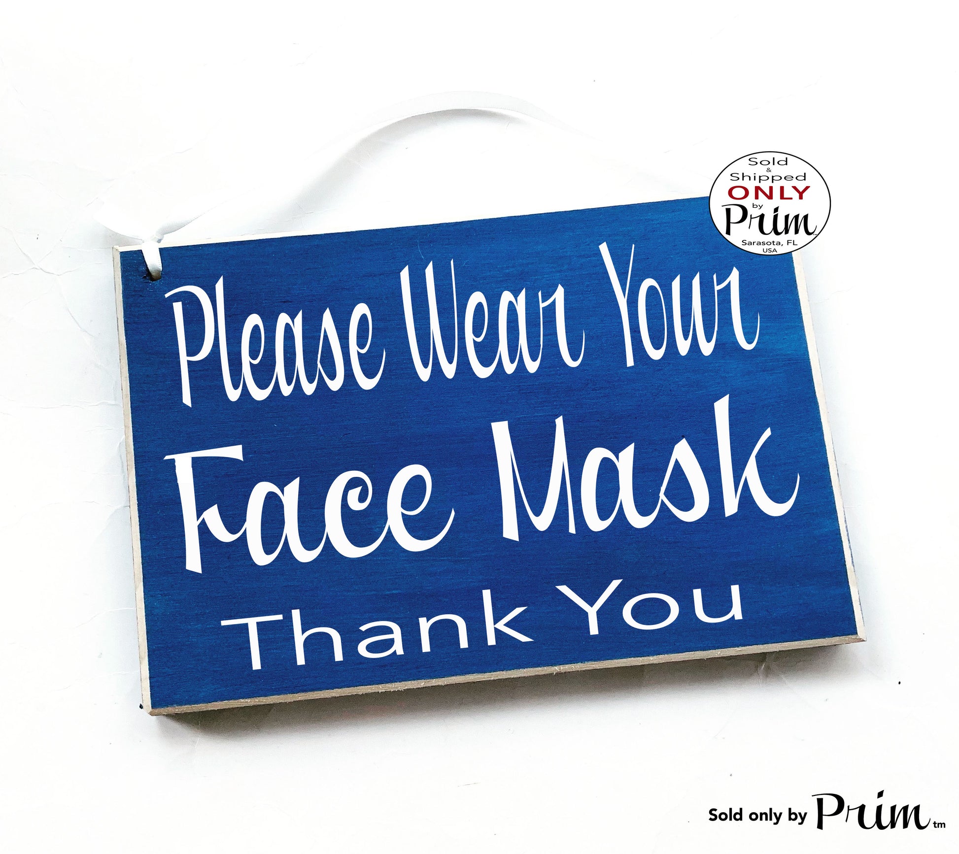 8x6 Please Wear Your Face Mask Wood Sign | Flu Quarantine Zone Please Do Not Enter Sick Patient No Visitors Social Distancing Door Plaque