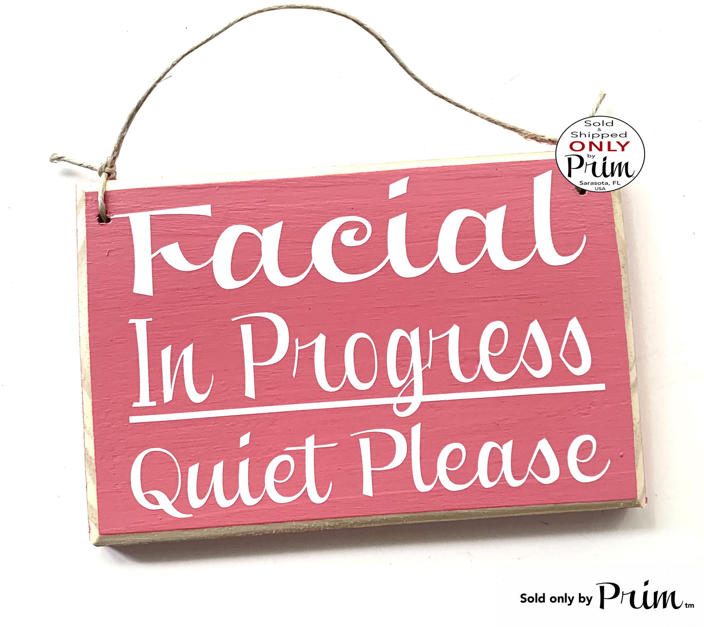 8x6 Facial In Progress Quiet Please Custom Wood Sign Shhh Soft Voices Relaxation Session Do Not Disturb Therapy Spa Salon Office Plaque Designs by Prim