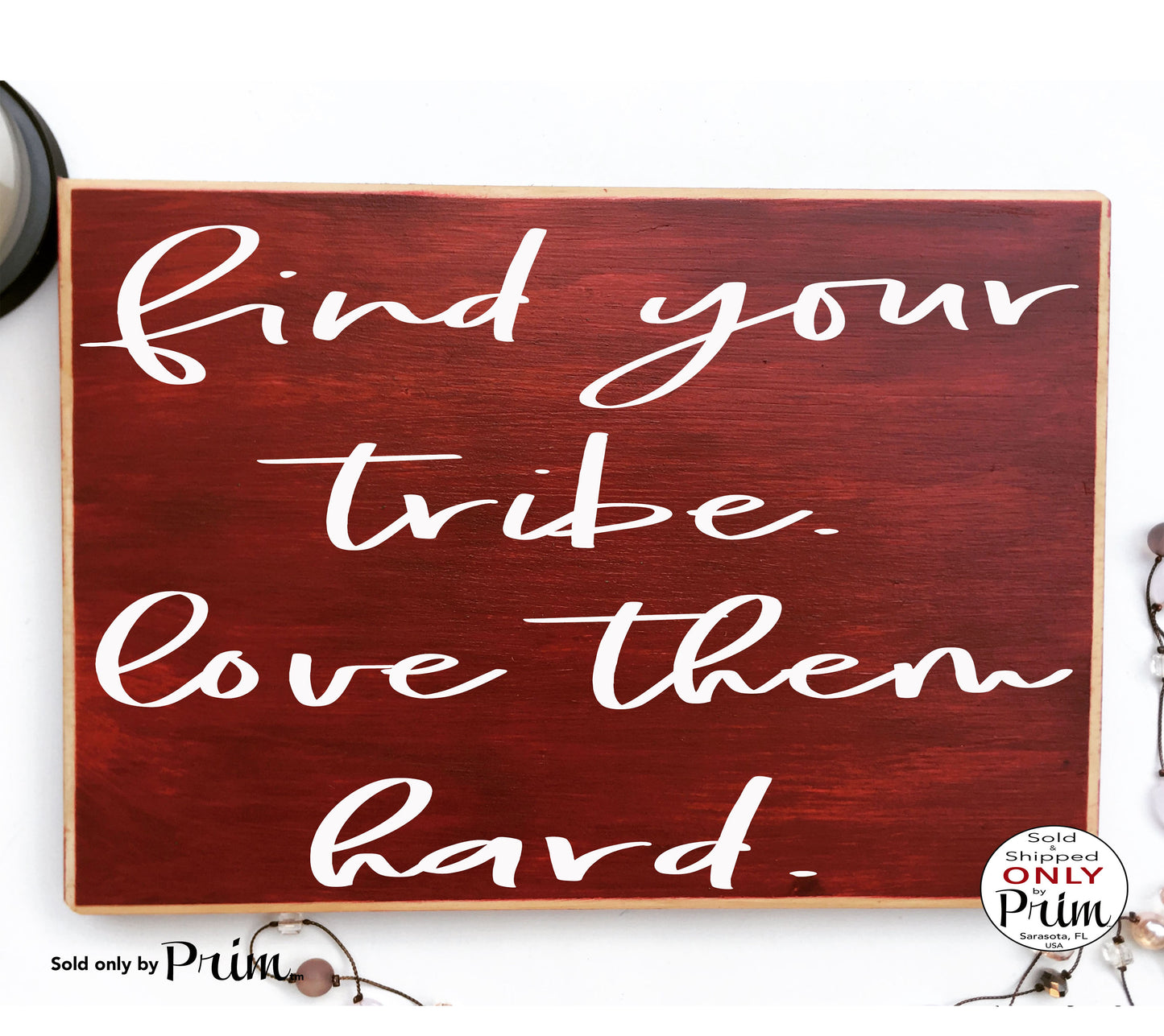 Find Your Tribe Love Them Hard Custom Wood Sign Family Friends Home Sweet Home Motivational Inspirational Good Vibes Only Plaque