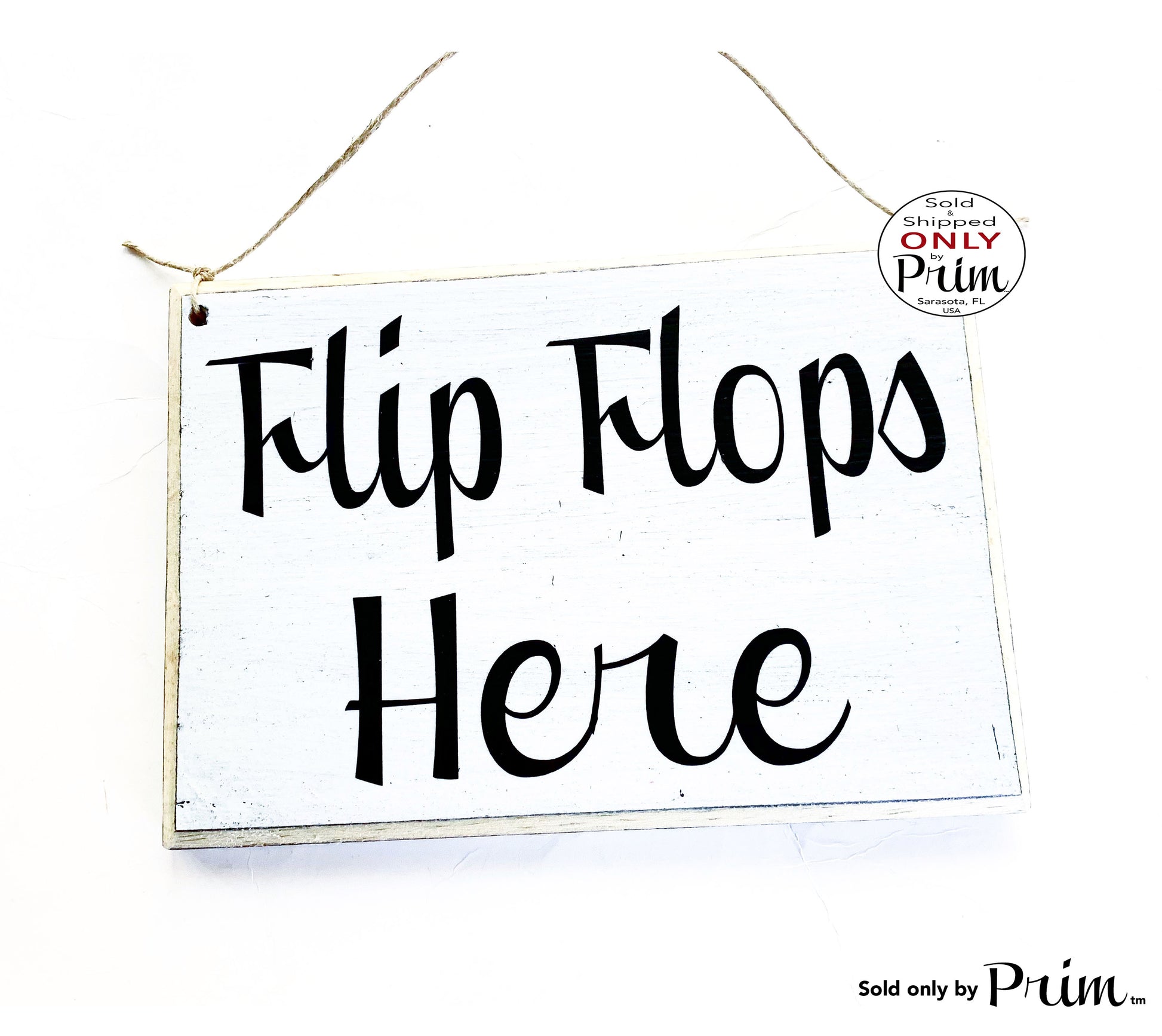 Designs by Prim 8x6 Flip Flops Here Custom Wood Sign | Please Remove Your Shoes Bare Your Soles Shoes Here Beach Welcome Come On In Wall Door Plaque