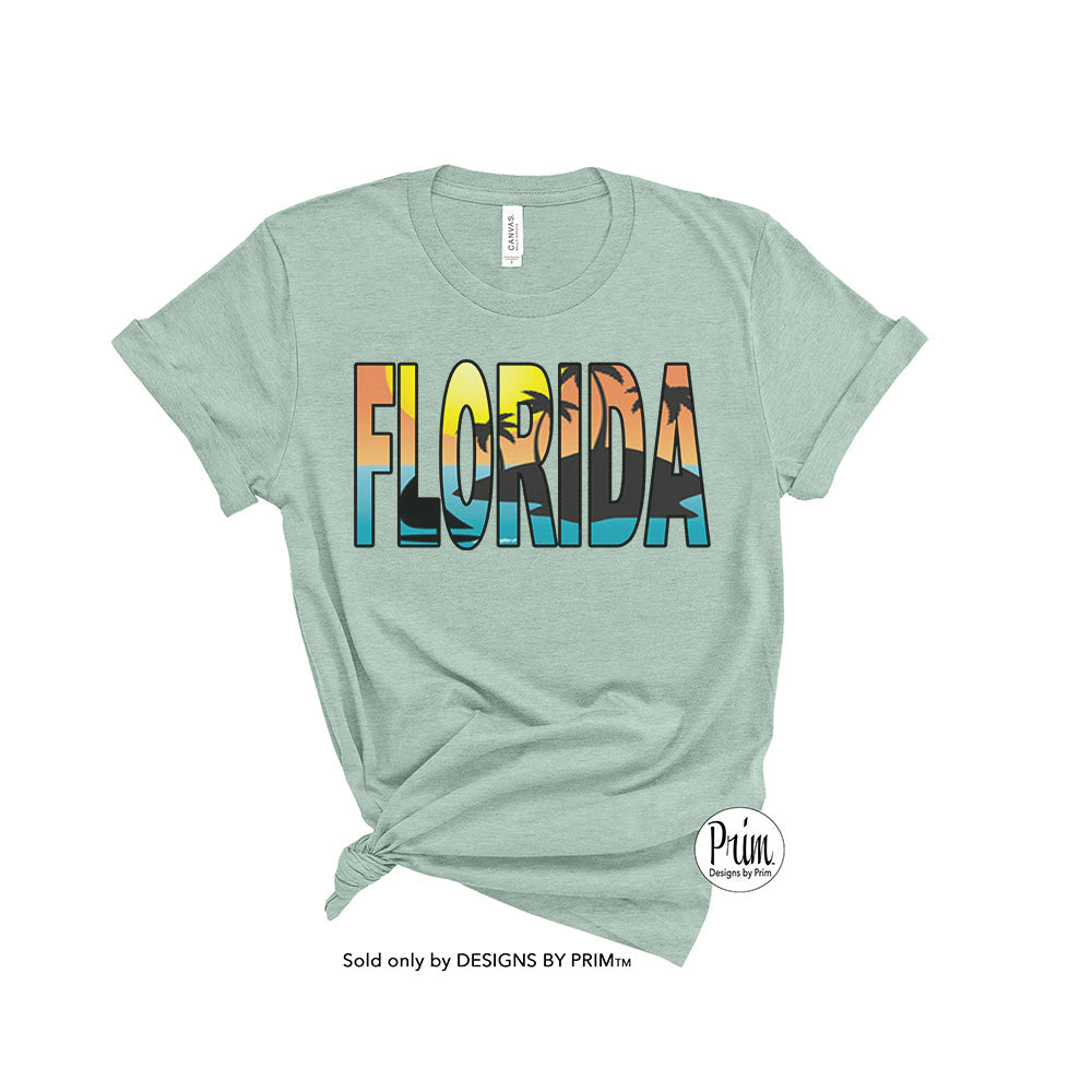 Designs by Prim Florida Flag Unisex Soft Shirt | Florida Flag State Florida Strong Proud Floridian The Sunshines State Pride Graphic Tee Top