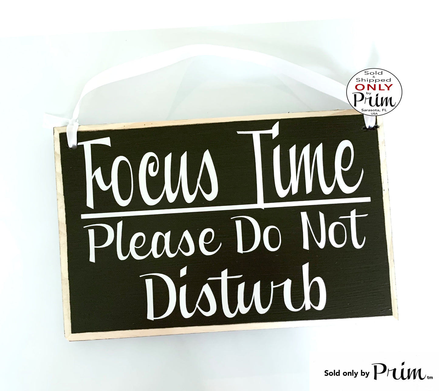 Designs by Prim 8x6 Focus Time Please Do Not Disturb Custom Wood Sign Workk Virtual Meetings Progress Home Office Working From Home Busy Session Door Plaque