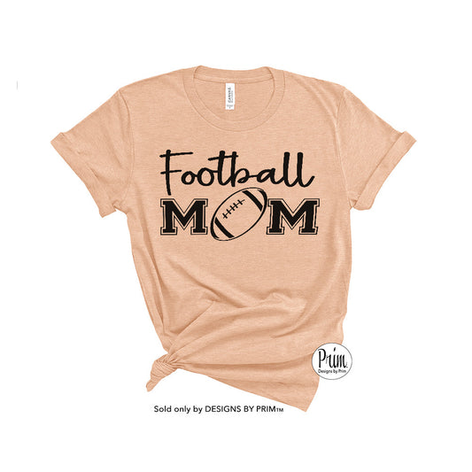 Designs by Prim Football Mom Soft Unisex T-Shirt | Hello Football Season Football Fall Game Day Arena Sports Team Spirit Top