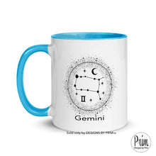 Load image into Gallery viewer, Designs by Prim Gemini Constellation Zodiac 11 Ounce Ceramic Mug | Astrology Horoscope 12 Months Birthday Gift Coffee Tea Cup