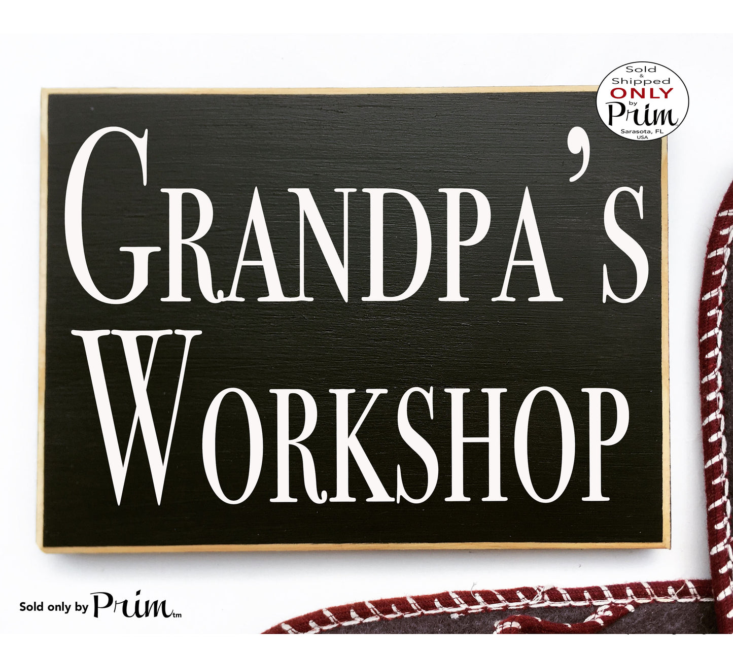Grandpa's Workshop Custom Wood Sign Grandparents Grandchildren Work Space Tool Shop Garage Man Cave Plaque