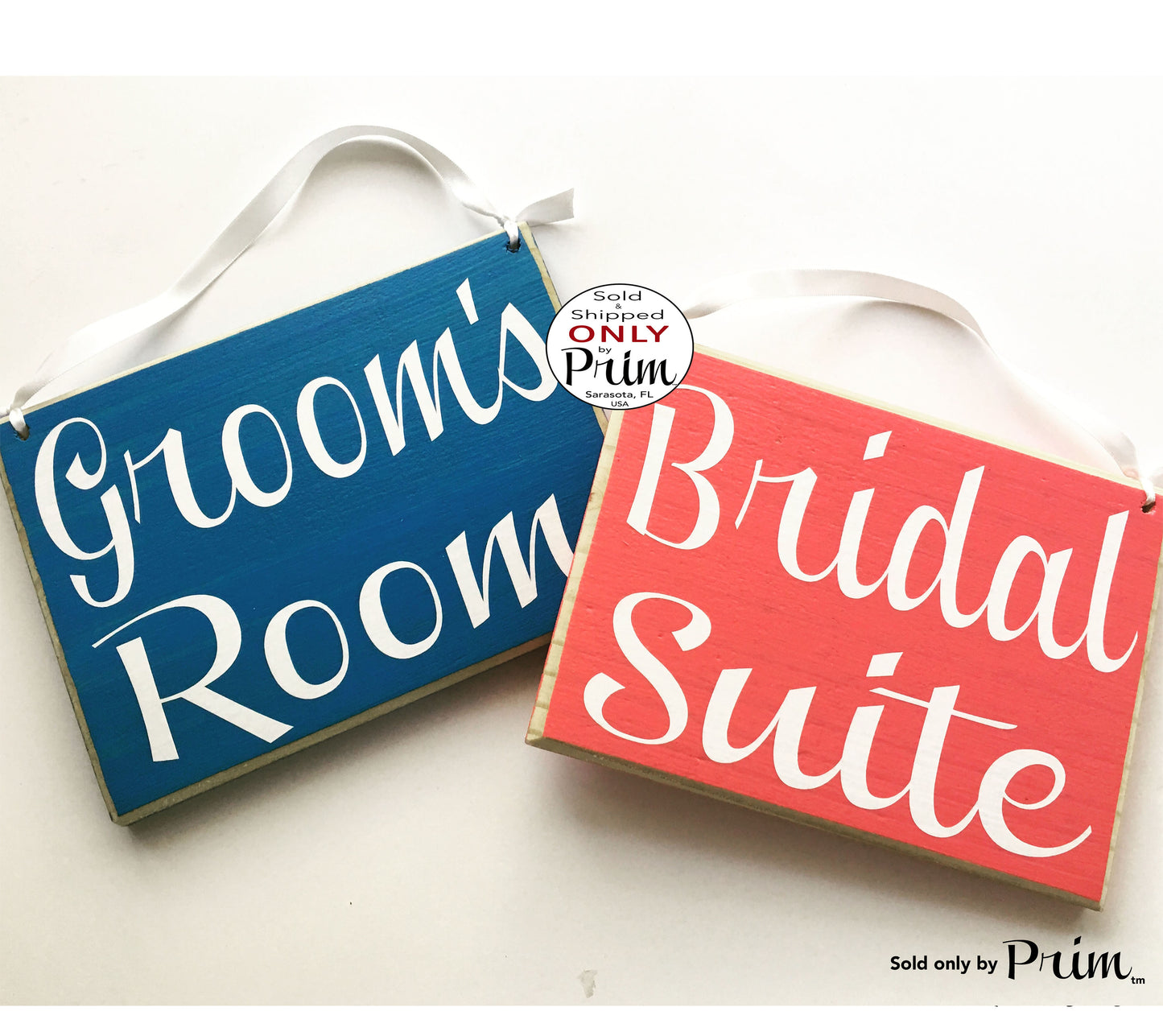 8x6 Bridal Suite Groom's Room Custom Wood Signs (Set of 2) Wedding Day Bridal Shower