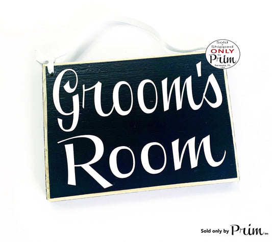 Designs by Prim 8x6 Groom's Room Custom Wood Sign Wedding Day Ceremony Bridal Shower Bachelor Party Wall Door Plaque
