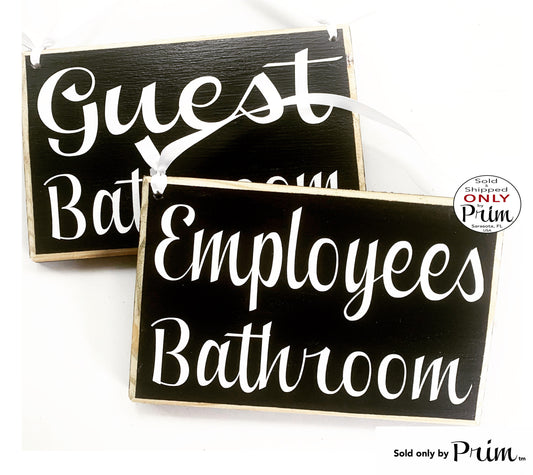 8x6 Employees Guest Bathroom Custom Wood Sign Sorry No Public Restrooms Loo Business Store Spa Office Staff Only Do Not Enter Door Plaque Designs by Prim 