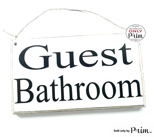 Designs by Prim 10x6 Guest Bathroom Custom Wood Sign Bathroom Restroom Outhouse Washroom airbnb Bed and Breakdast Inn Hotel Door Plaque