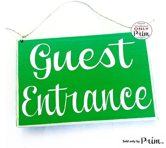 Designs by Prim 8x6 Guest Entrance Custom Wood Sign | Welcome Suite Guest Quarters Cottage Bed and Breakfast AirBnb Wall Door Plaque | Guest Room Door Sign
