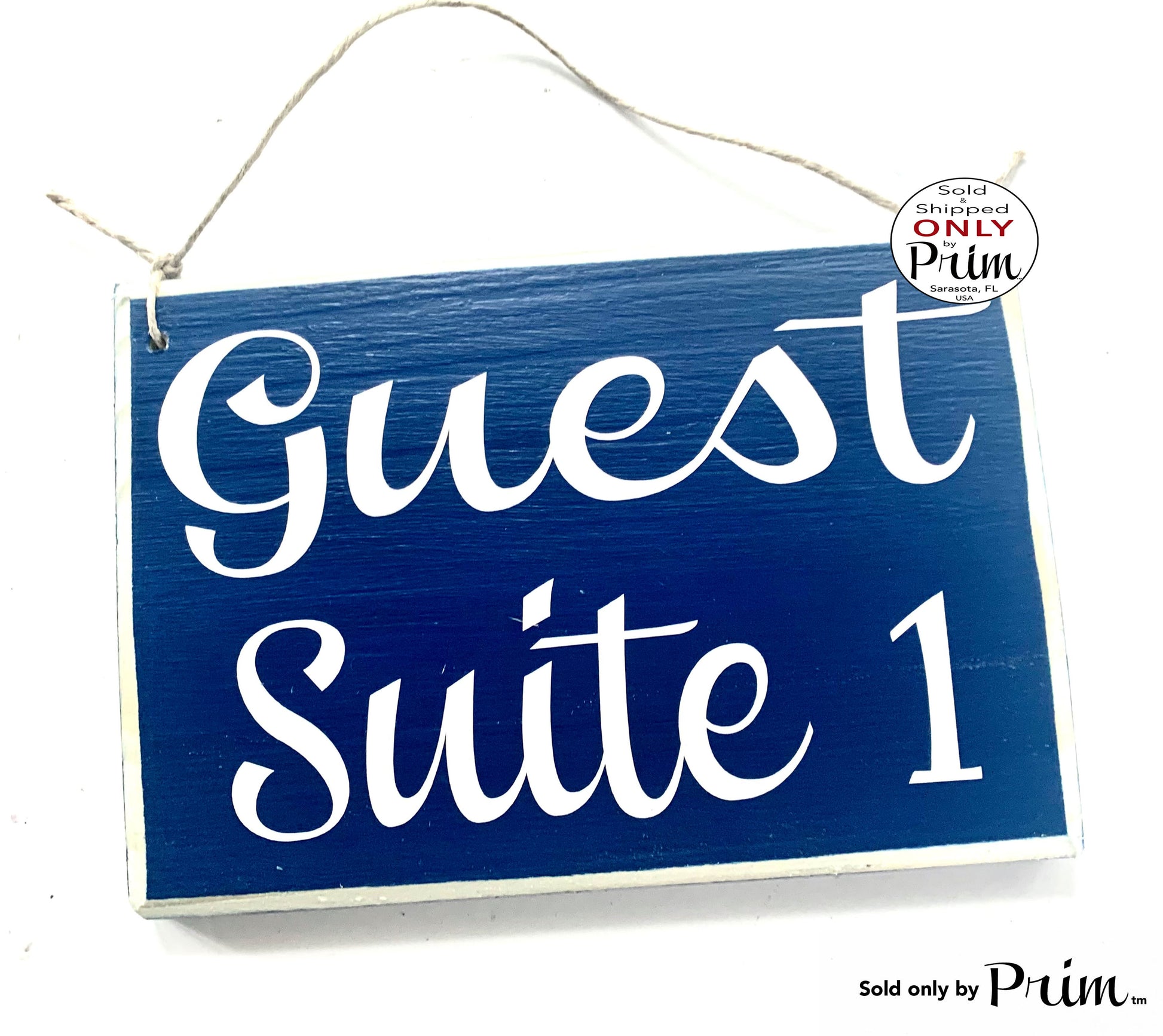 Designs by Prim 8x6 Guest Suite Door Number Custom Wood Sign | Welcome Suite Quarters Cottage Bed and Breakfast AirBnb Wall Door Plaque | Guest Room Sign