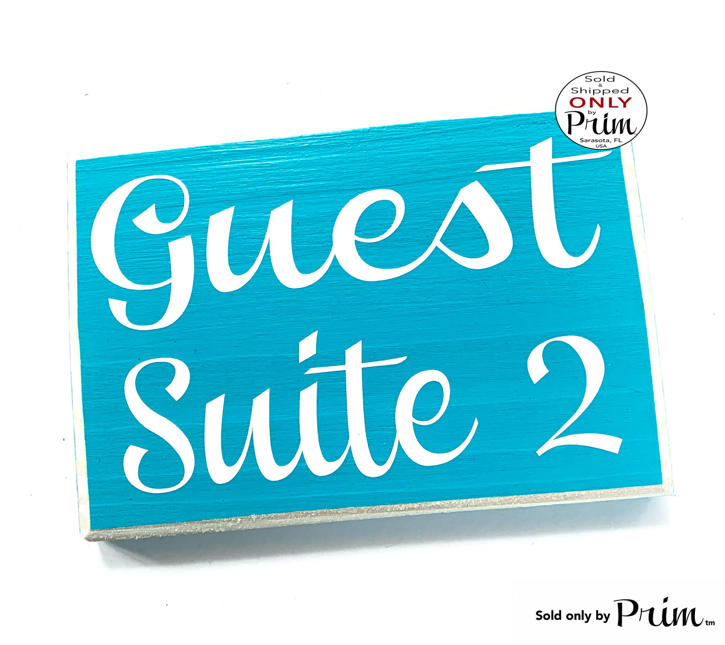Designs by Prim 8x6 Guest Suite Door Number Custom Wood Sign | Welcome Suite Quarters Cottage Bed and Breakfast AirBnb Wall Door Plaque | Guest Room Sign