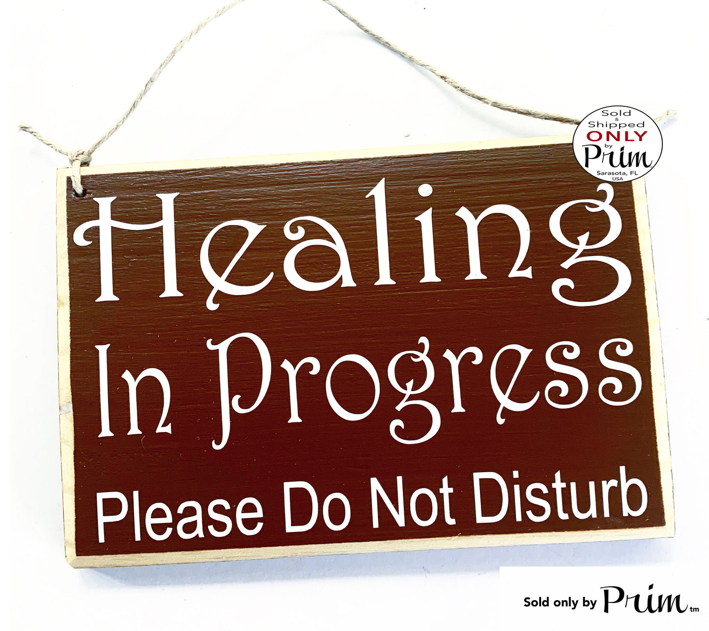 8x6 Healing In Progress Please Do Not Disturb Custom Wood Sign | Spa Salon In Session Treatment Office Door Therapy Room Wall Door Plaque Designs by Prim 
