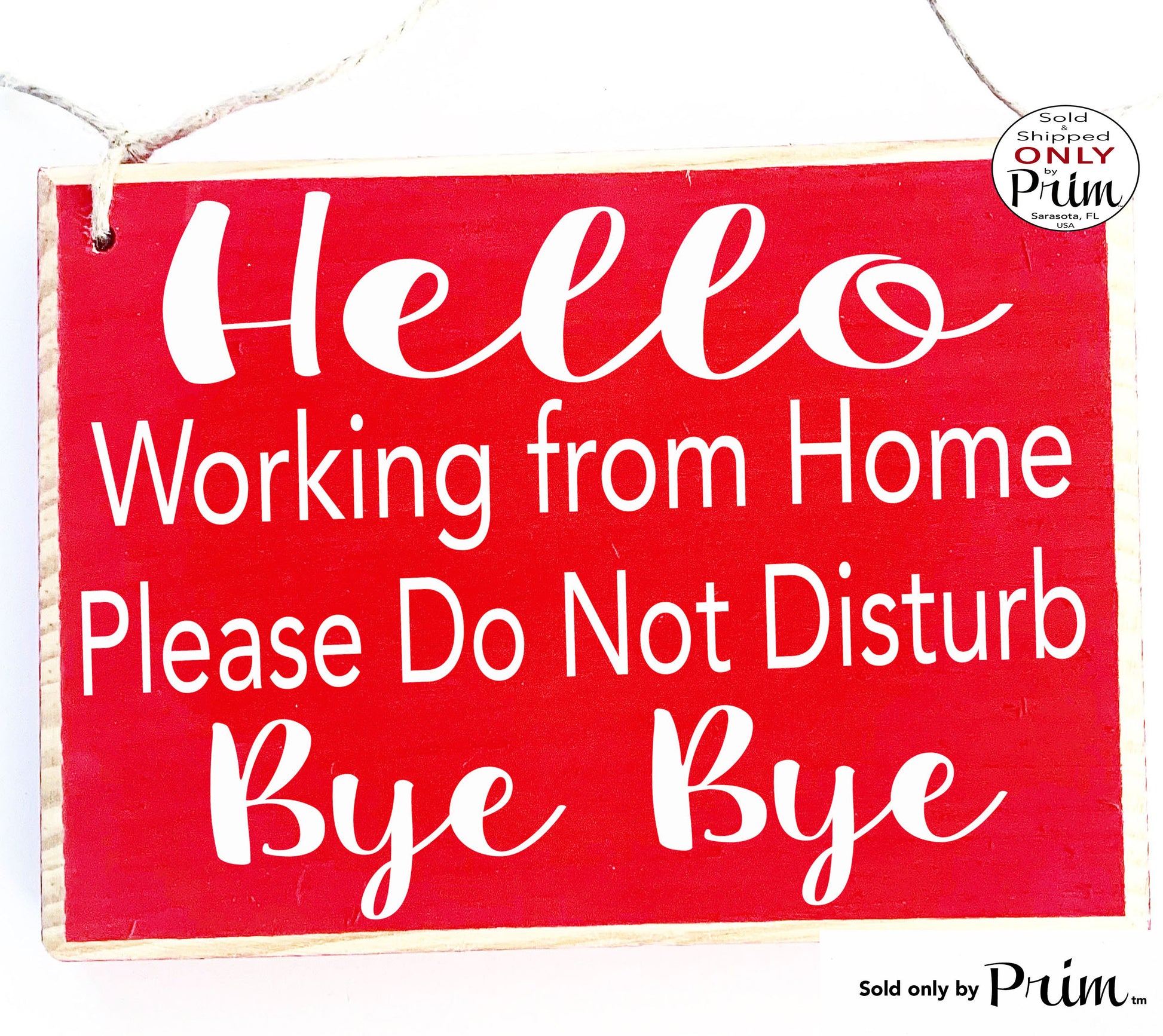 10x8 Hello Working from Home Please Do Not Disturb Bye Bye Custom Wood Sign Welcome Home Office Busy Meeting Session In Progress Door Plaque