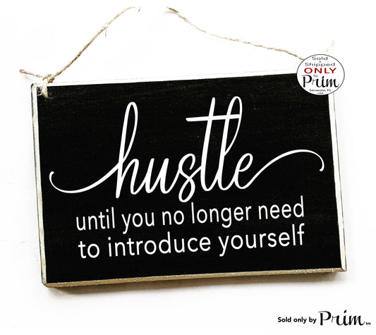 Designs by Prim 8x6 Hustle Custom Wood Sign | Entrepren Her Supporting Babe Work Hard Empire She-EO Entrepreneur Self Made Girl Boss Girl Power Women Plaque