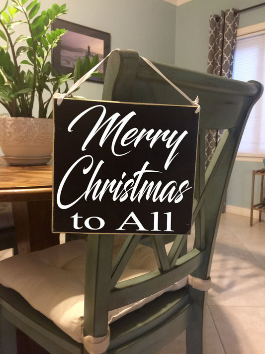8x8 Merry Christmas to All Wood Sign