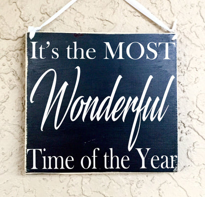 8x8 It's the Most Wonderful Time Wood Sign