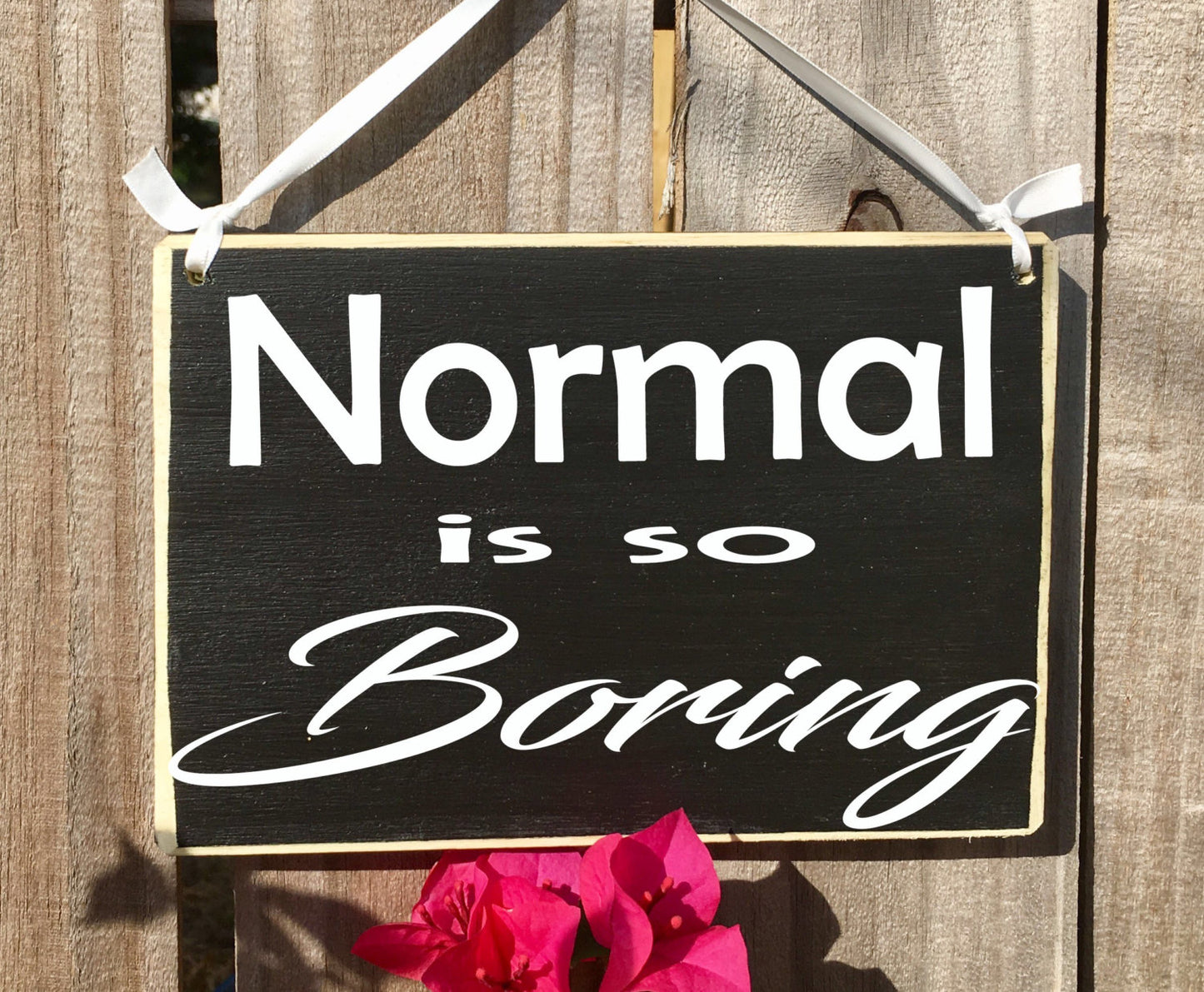 10x8 Normal Is So Boring Wood Funny Cute Sign