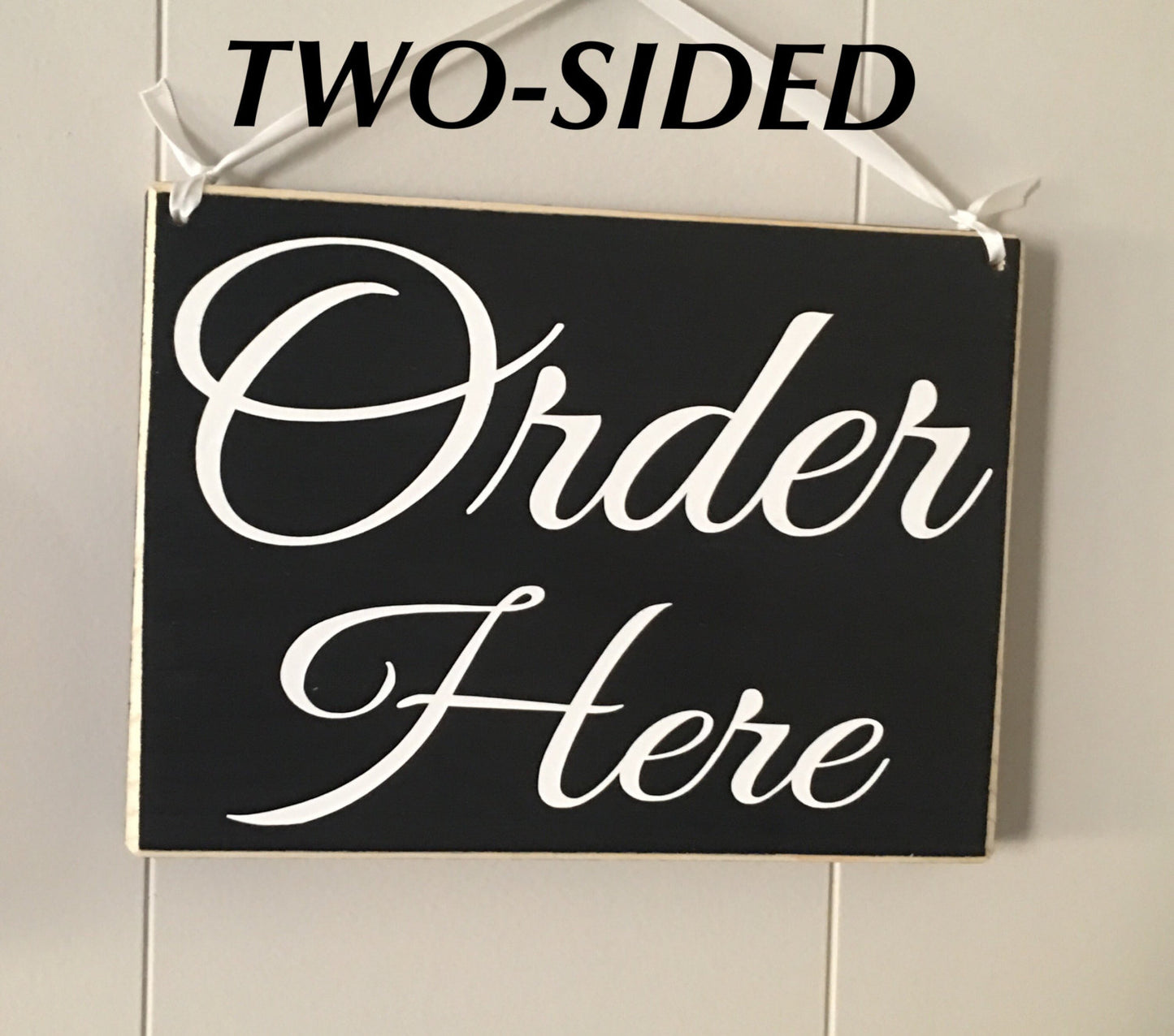 10x8 Order Here DOUBLE SIDED Wood Restaurant Coffee Shop Business Sign
