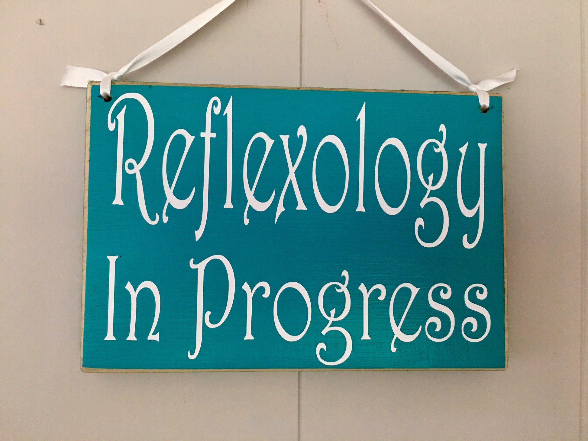 8x6 Reflexology In Progress Custom Wood Sign Session Please Do Not Disturb Spa Salon Relaxation Welcome Home Office Designs by Prim