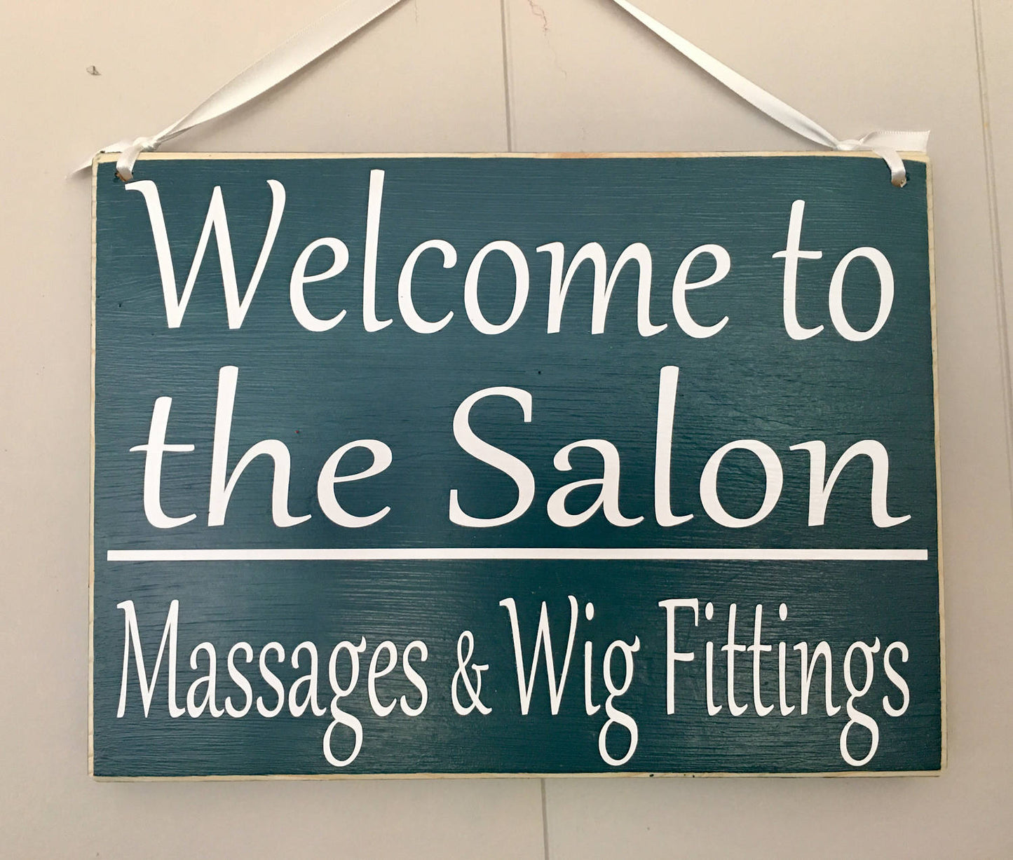 10x8 Welcome to the Salon Wood Business Sign