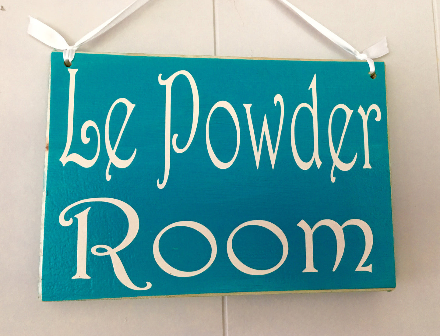 8x6 Le Powder Room Wood Sign