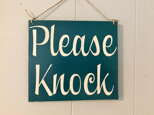 8x8 Please Knock Wood Sign