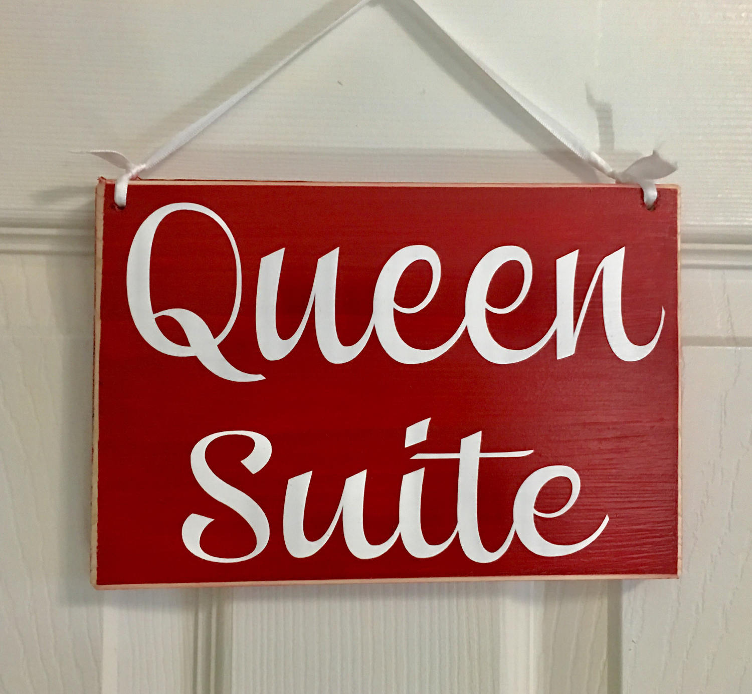 8x6 Queen Suite Custom Wood Sign | Bedroom Bed and Breakfast Hotel Spa Sleep Resort Princess Master Suite Welcome Door Plaque Hanger Designs by Prim