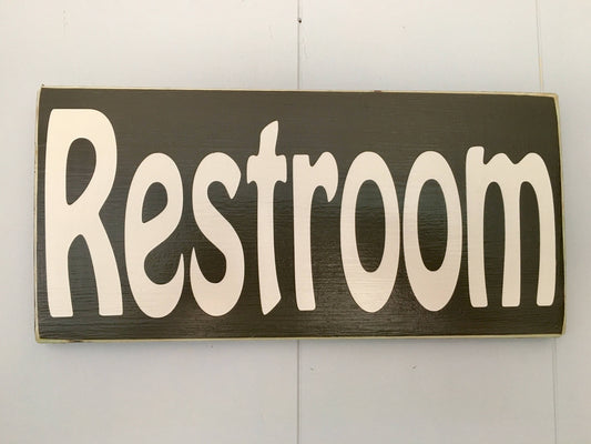 12x6 Restroom Wood Bathroom Business Sign