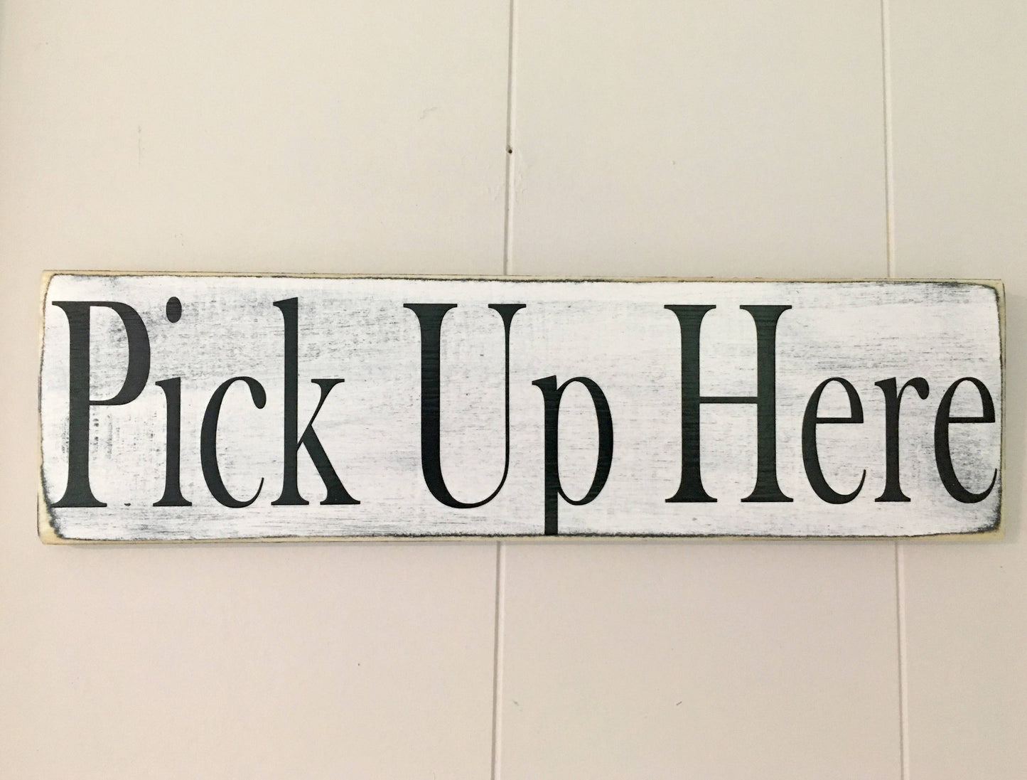 14x4 Pick Up Here Wood Restaurant Coffee Shop Business Sign