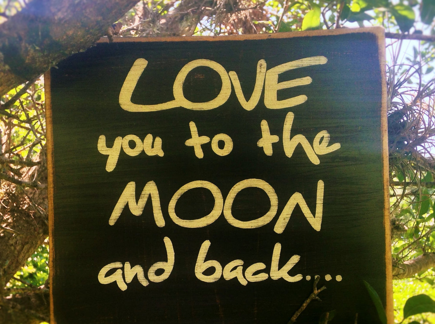 8x8 Love You To The Moon And Back Wood Sign