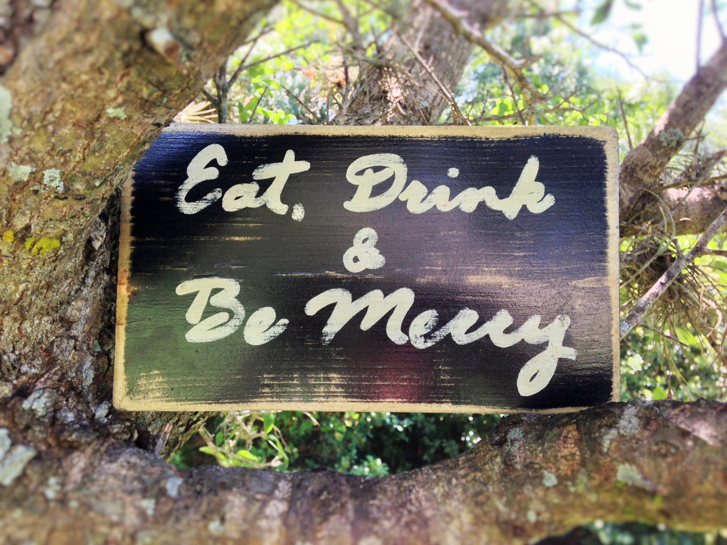 10x6 Eat, Drink & Be Merry Wood Family Dining Sign