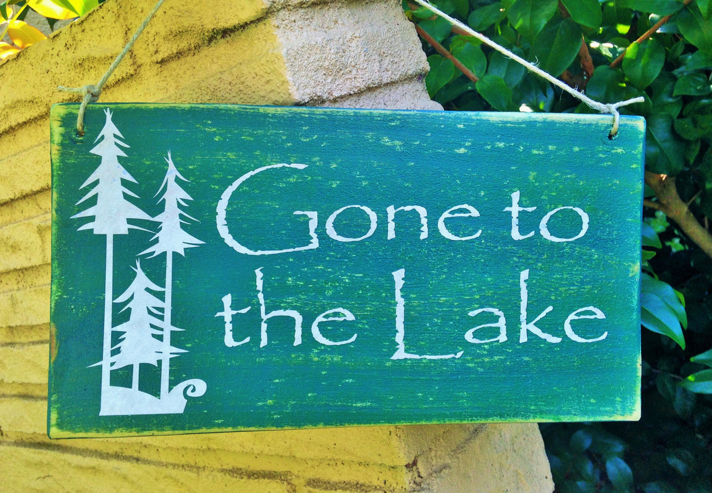 10x6 Gone To The Lake Wood Cabin Sign