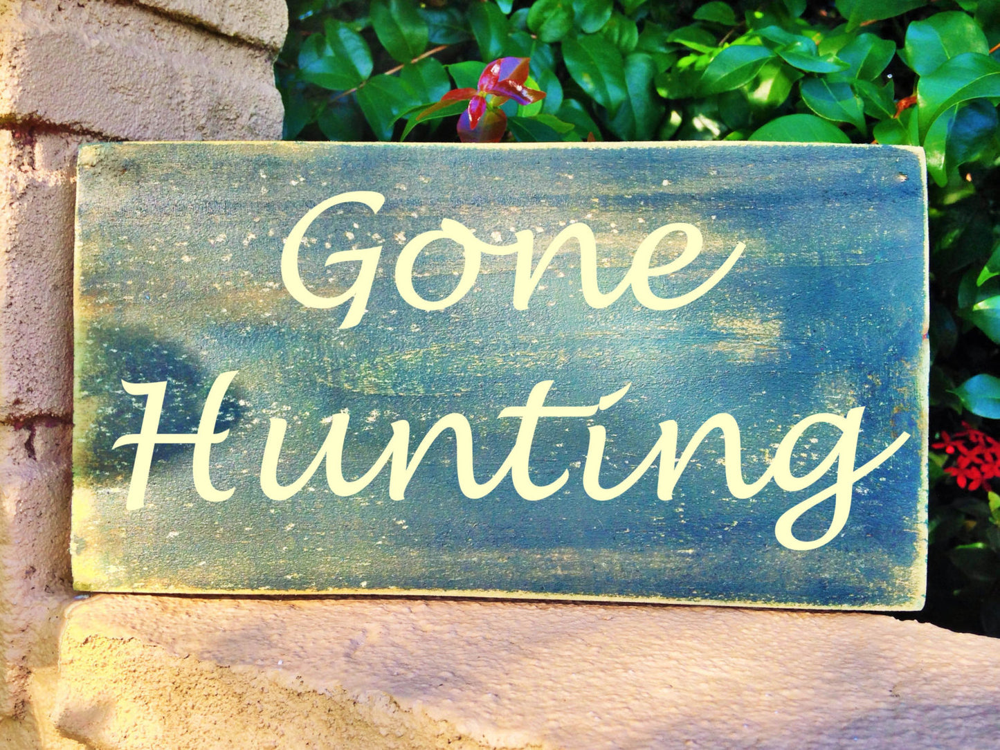 10x6 Gone Hunting Wood Man Cave Sign