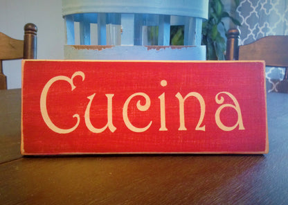 Cucina Custom Wooden Italian Kitchen Sign