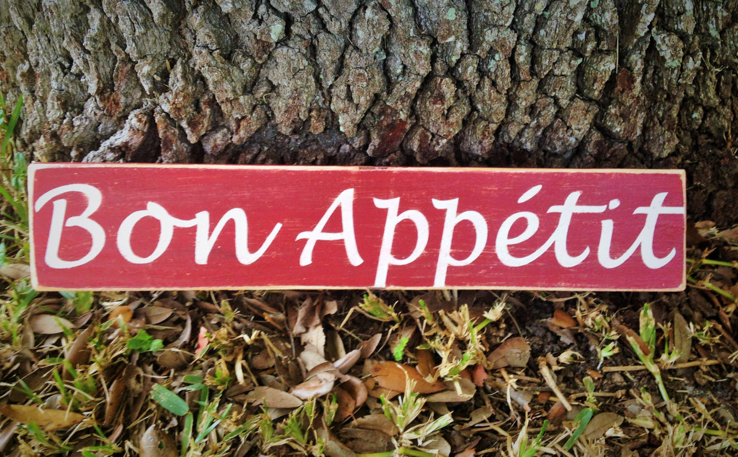 24x6 Bon Appetit Wood French Kitchen Sign