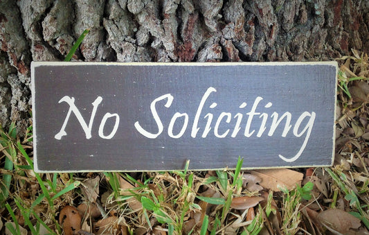 14x6 No Soliciting Wood Welcome Sign