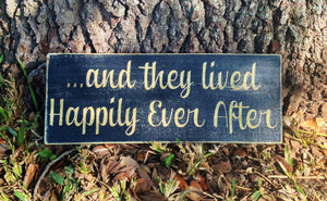 14x6 Happily Ever After Wood Love Wedding Family Sign