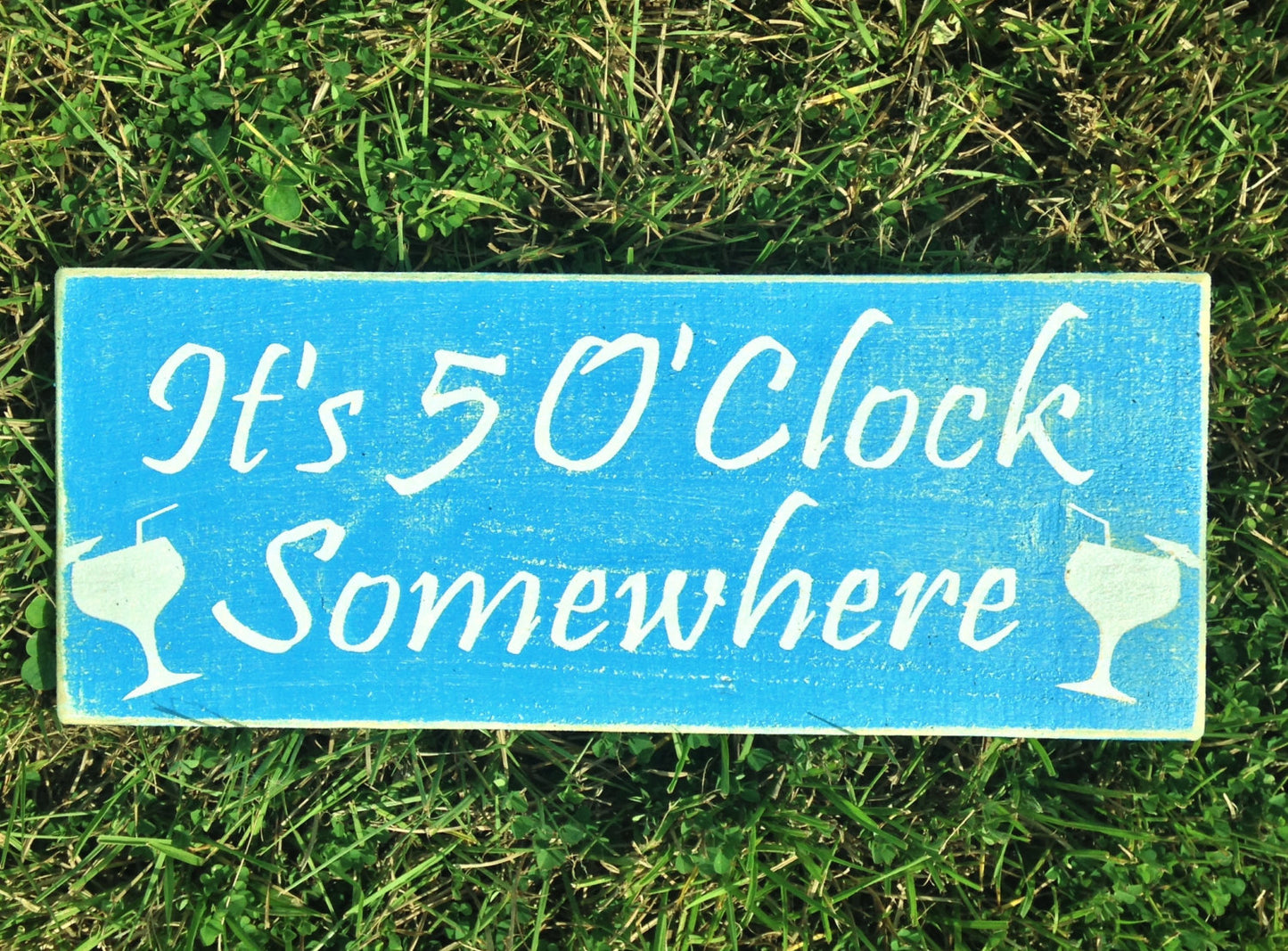 14x6 It's 5 O’Clock Somewhere Wood Happy Hour Sign
