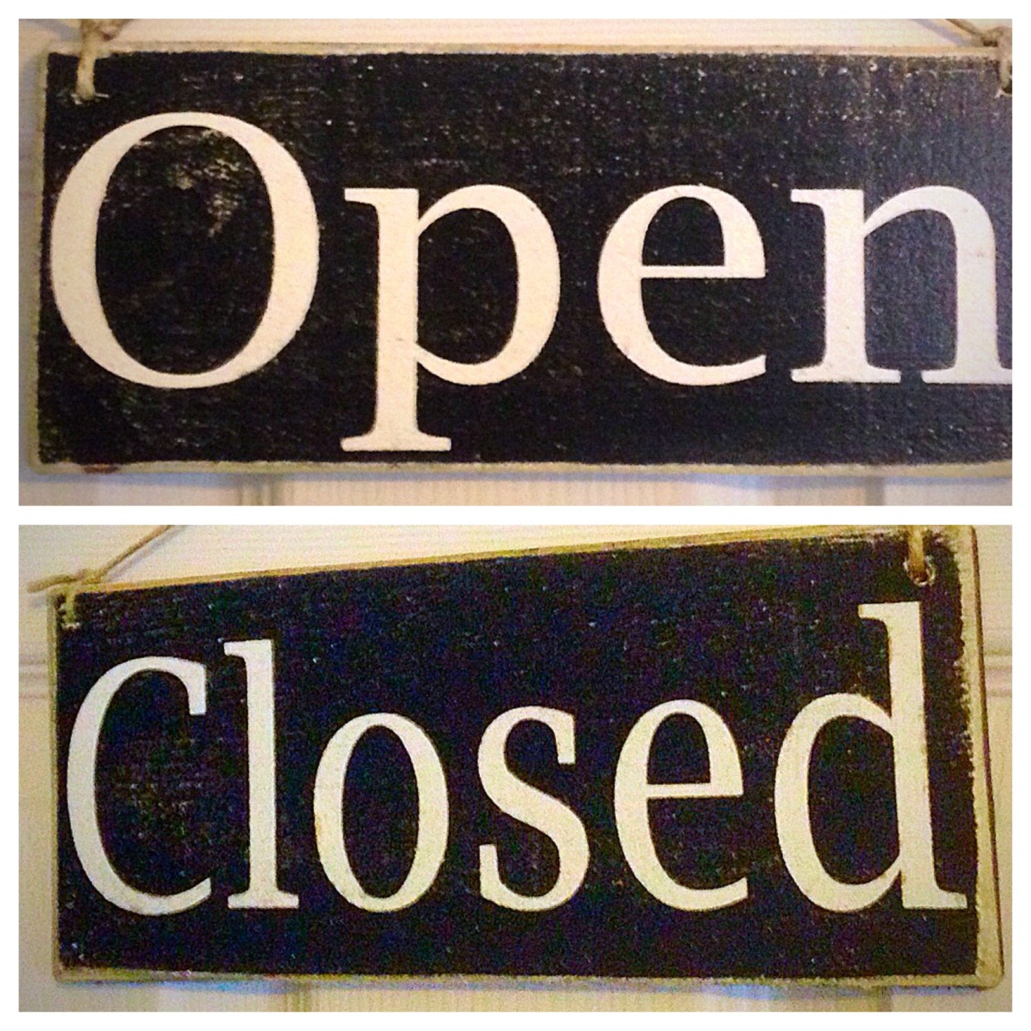 10x4 Open Closed Double Sided Custom Wooden Sign