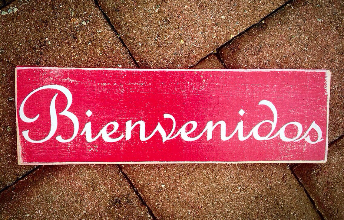 6 Inch Welcome Bienvenidos Wood Letters Unfinished Wood Sign Large