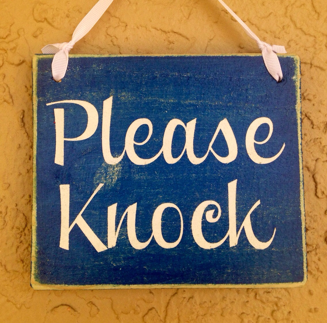 8x8 Please Knock Wood Sign