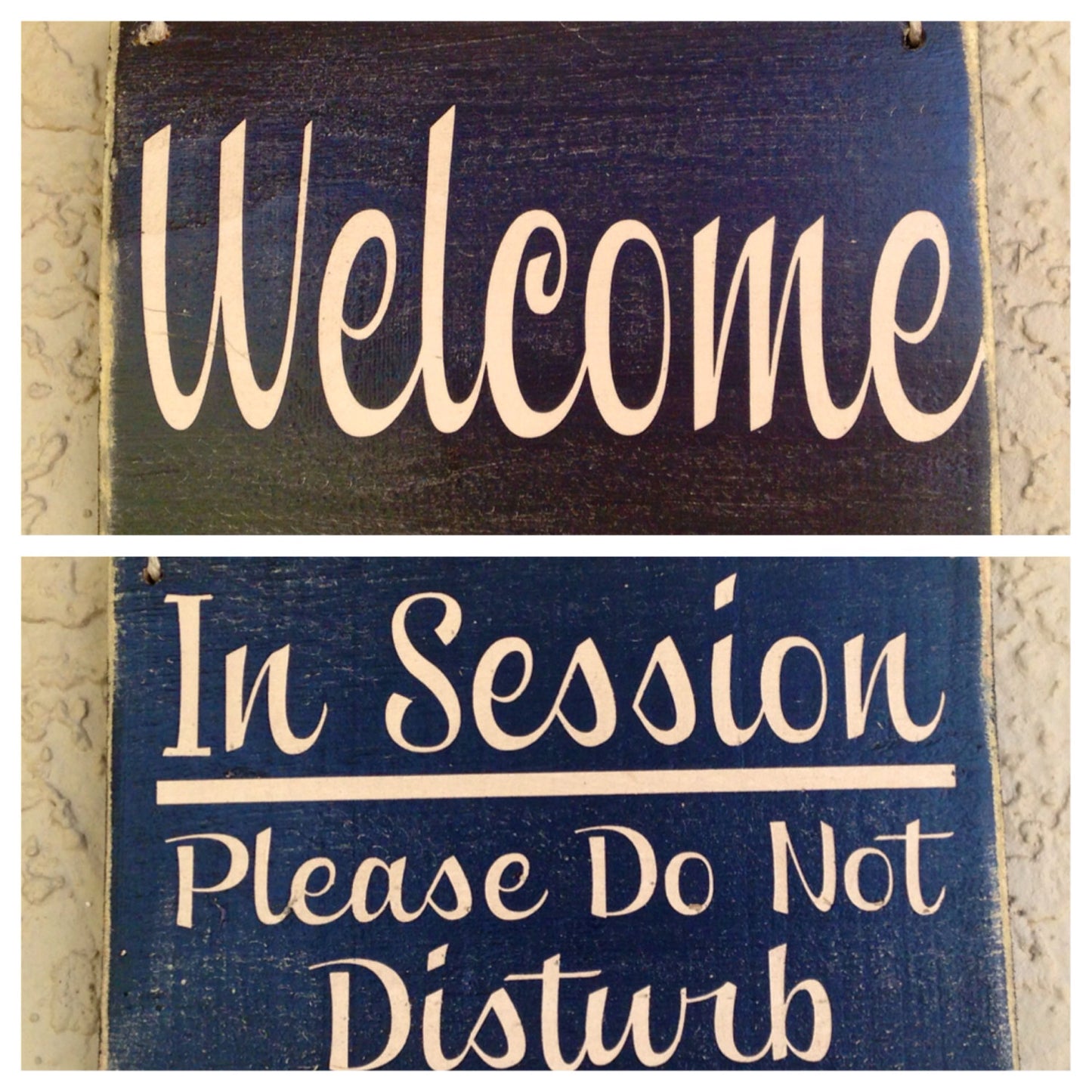 10x8 Welcome In Session Double-Sided Wood In Progress Business Sign