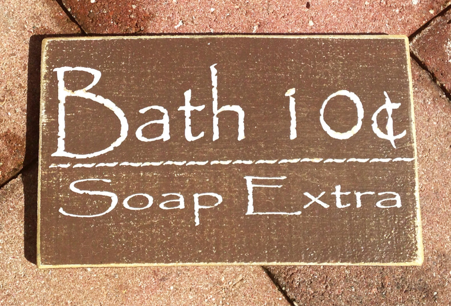 10x6 Bath 10 Cents Wood Farmhouse Restroom Sign