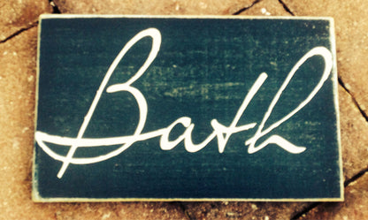 10x6 Bath Wood Bathroom Restroom Sign