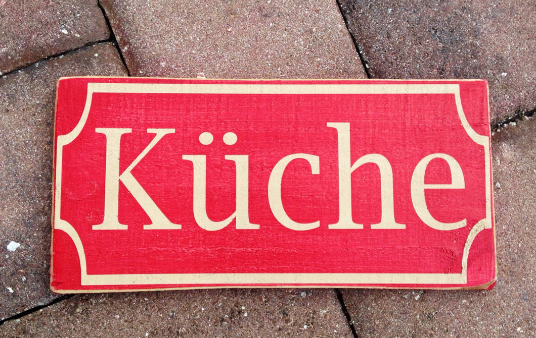 12x6 German Kuche Wood Kitchen Sign