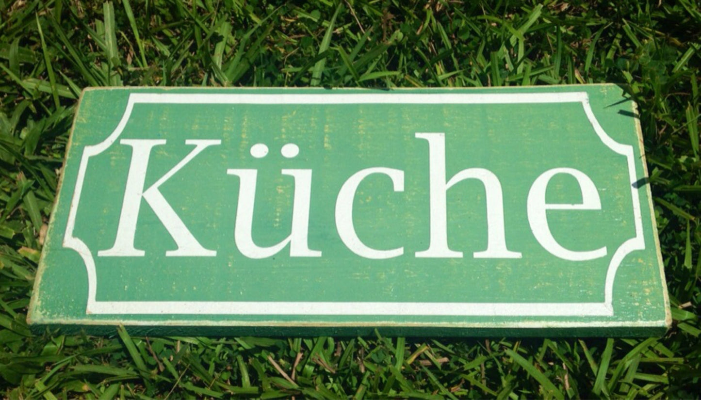 14x8 German Kuche Wood Kitchen Sign